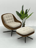 Swivel Upholstered Lounge Chair with Matching Ottoman