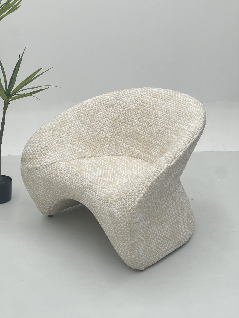 Upholstered Sculptural Lounge Chair with Integrated Curved Structure