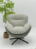 Mist Green Polka Dot Swivel Lounge Chair
