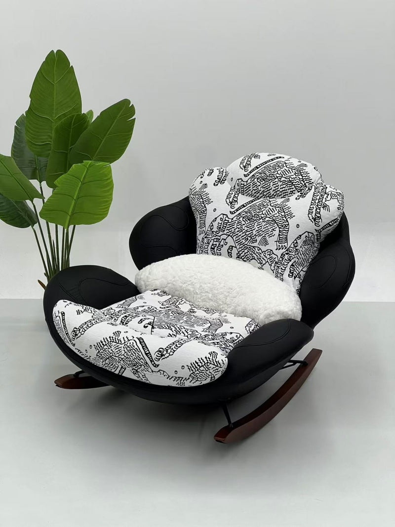 Rocking Embrace Lounge Chair with Enclosed Upholstered Structure