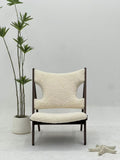 Kona Lounge Chair with Upholstered Floating Backrest and Wooden Structure