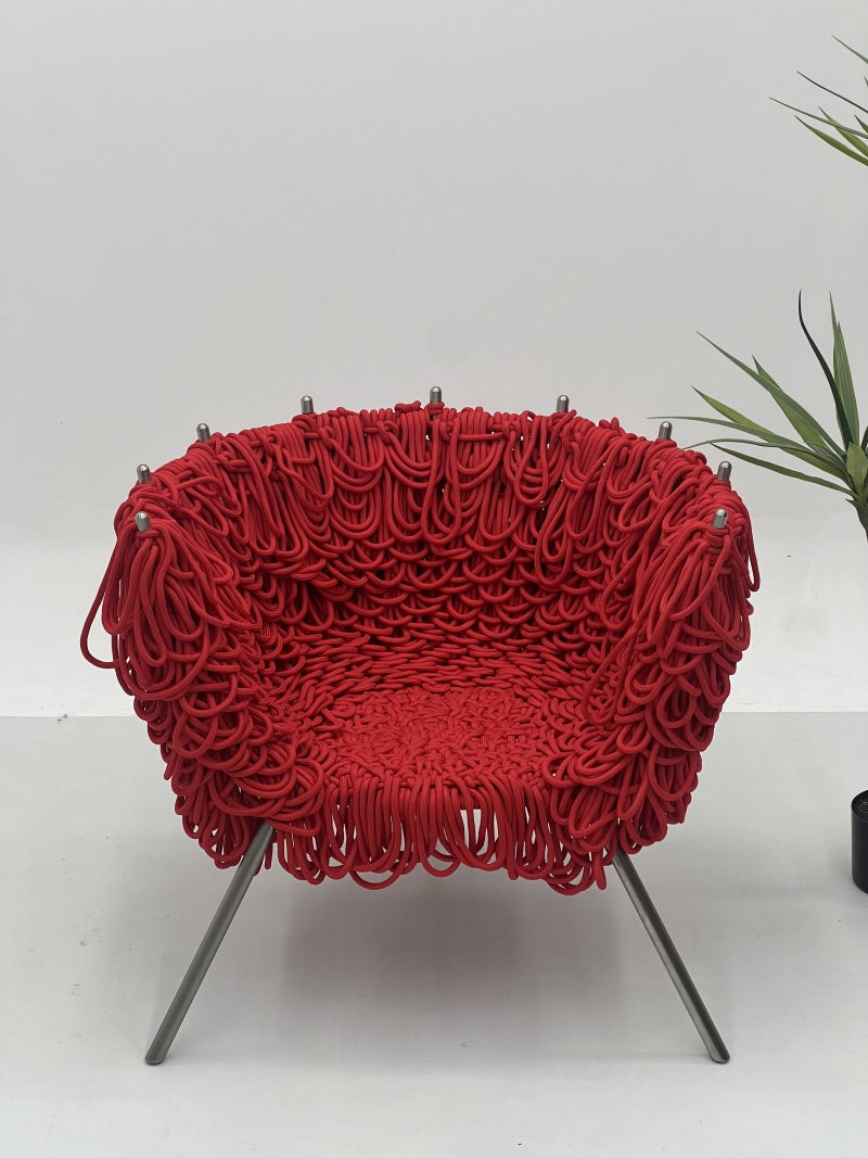 Handwoven Rope Noodle Lounge Chair for Contract and Wholesale Projects