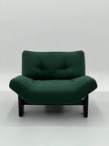Forest Green Boucle Lounge Chair with Black Frame ¨C Luxurious Modern Accent Seating for Boutique Hotels & Commercial Spaces
