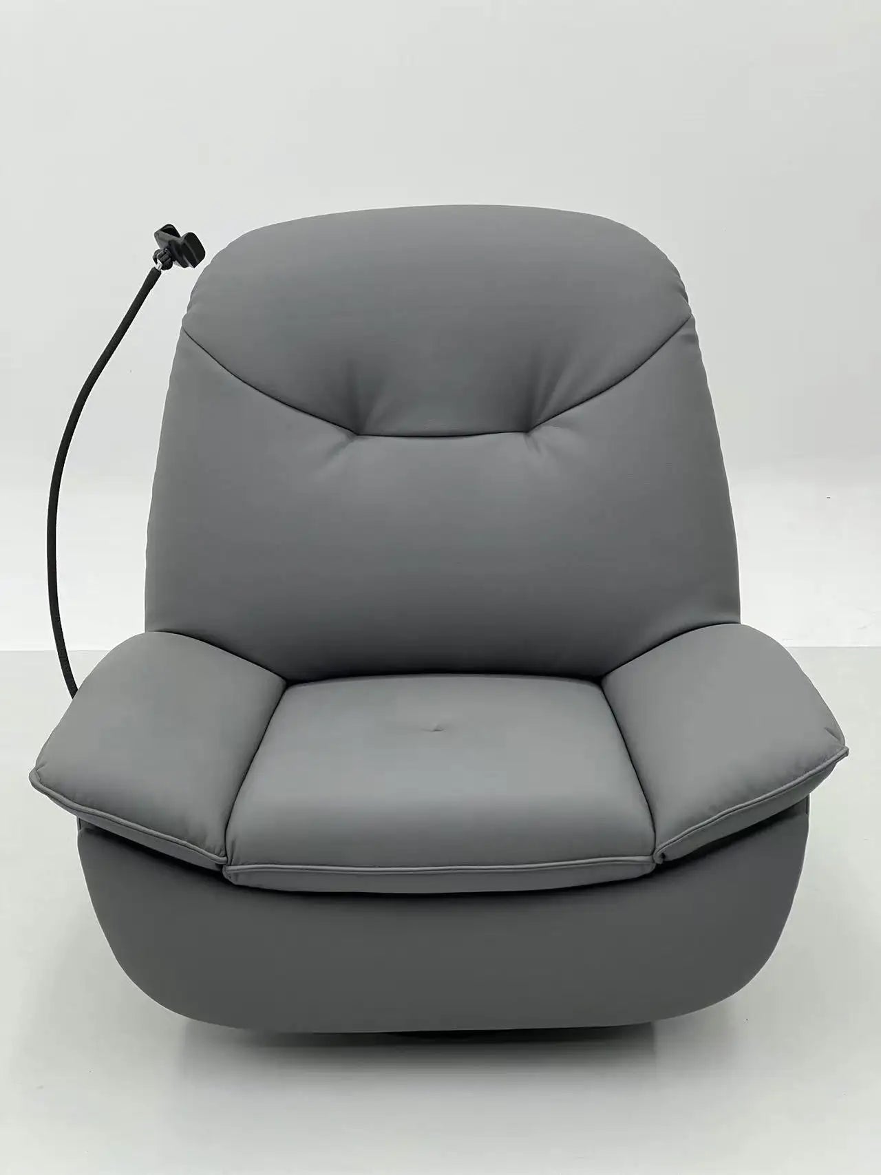 Modern Gray Lounge Recliner Chair with Integrated Flexible Gooseneck Reading Lamp ¨C Commercial Grade for Hotels & Offices