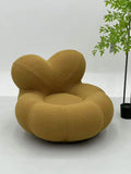 Modern Mustard Boucle Cloud Chair ¨C Oversized Petal Lounge Seating with 360¡ã Swivel for Commercial Hotels, Offices & Lounges