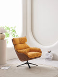 Mustard Velvet Lounge Chair ¨C Premium Swivel Accent Armchair in Burnt Orange Velvet for Commercial Hospitality & Contract Use