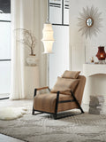 Tan Crocodile Textured Recliner Lounge Chair with Black Metal Frame ¨C Luxurious Relaxed Accent Seating for Commercial Hospitality & Lounge Areas