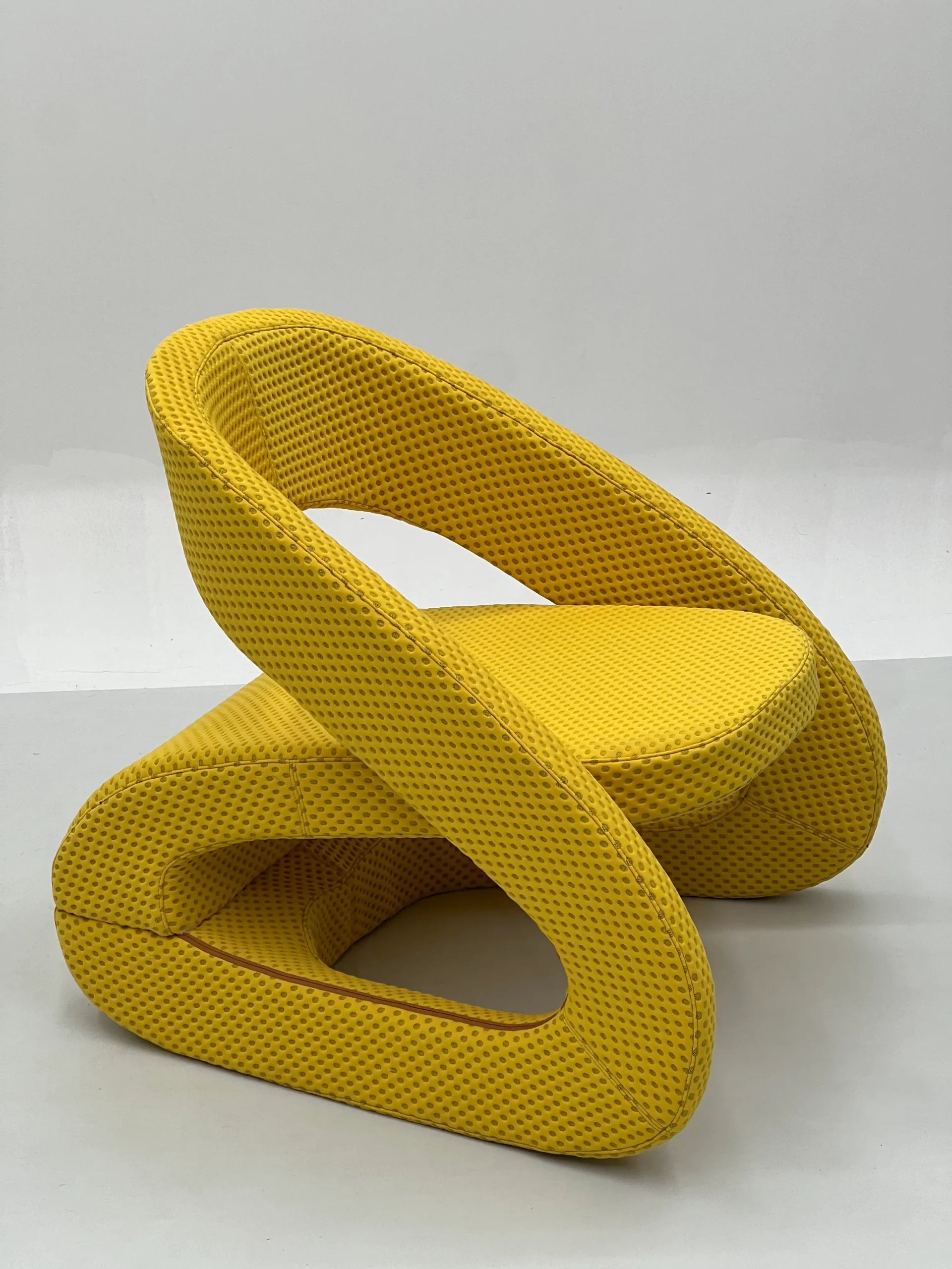 Yellow Boucle Sculptural Chair ¨C Bold Organic Modern Accent Seating for Boutique Hotels & Commercial Spaces